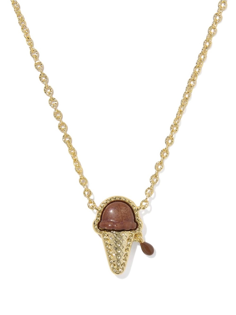 Kendra Scott Ice Cream Gold Short Pendant Necklace in brown